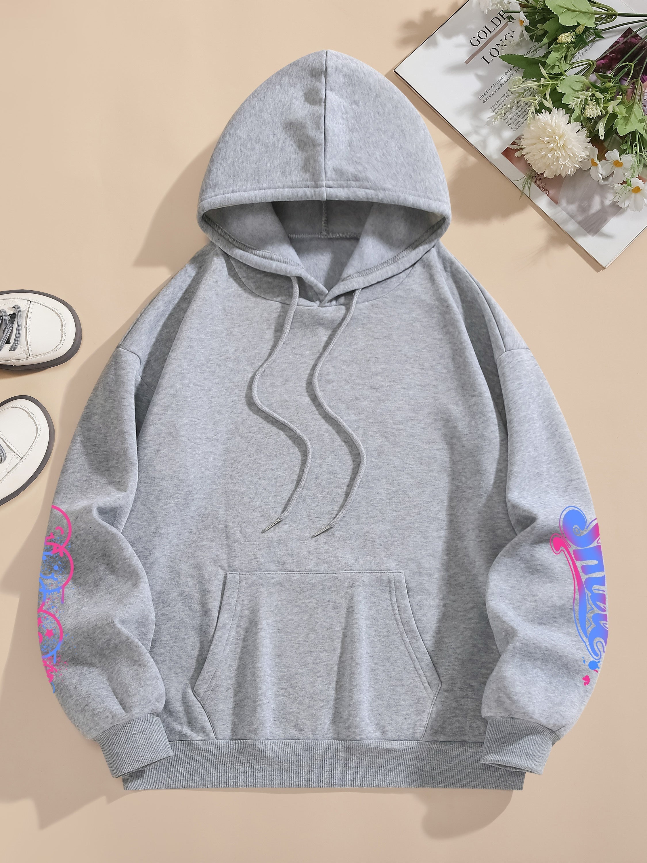 Black Neon Cartoon Glow Hoodie
