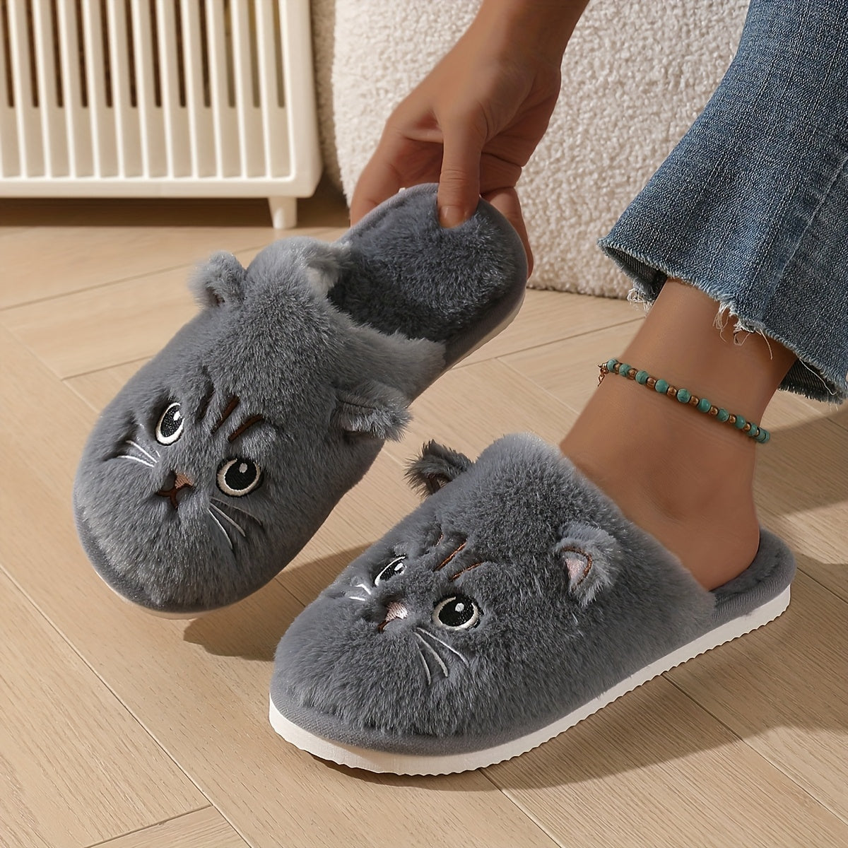 Cozy Kitty Plush Slippers