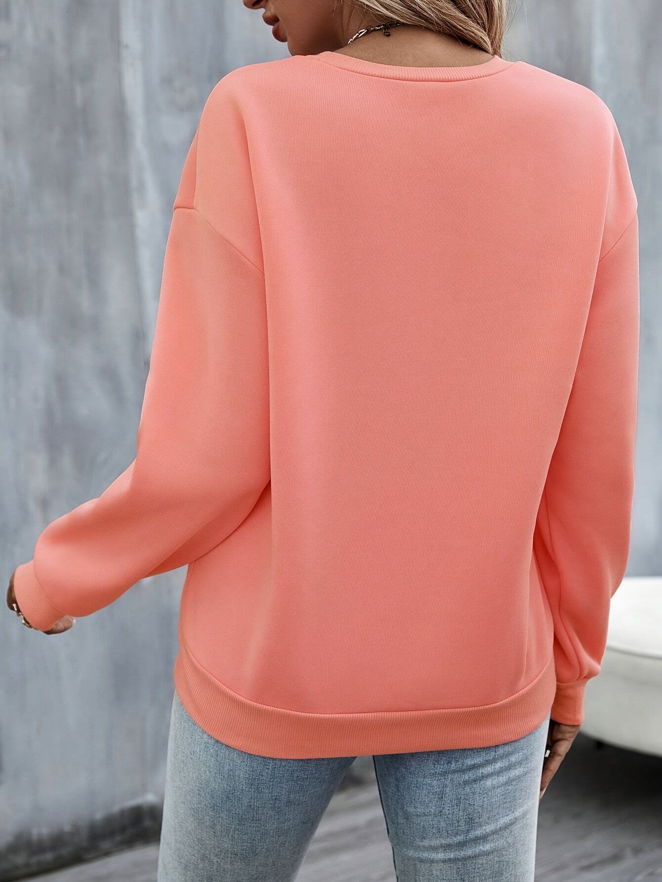 Geometric Rainbow Heart Round-Neck Hoodie
