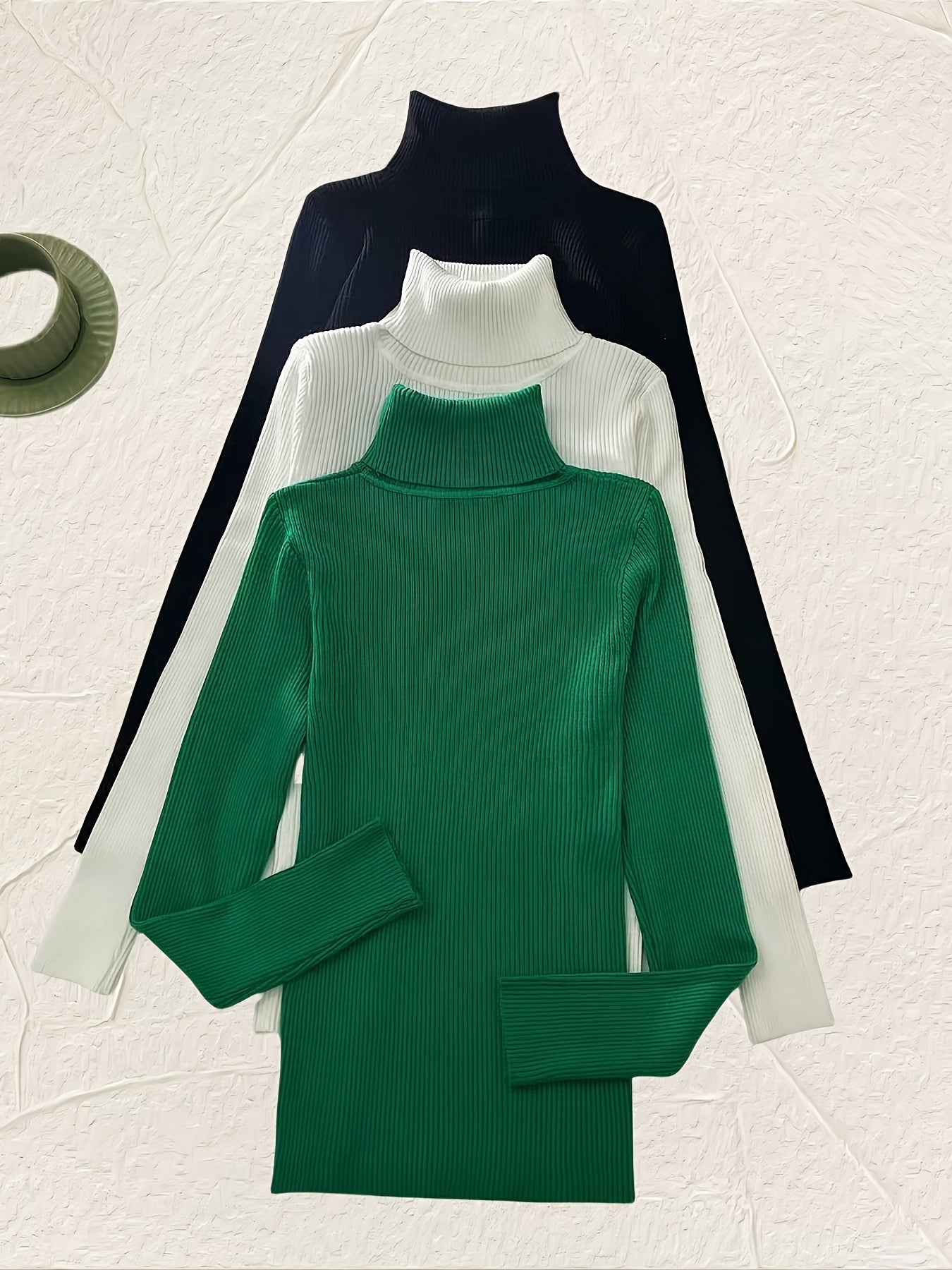 3-Pack Long Sleeve Turtleneck Sweaters