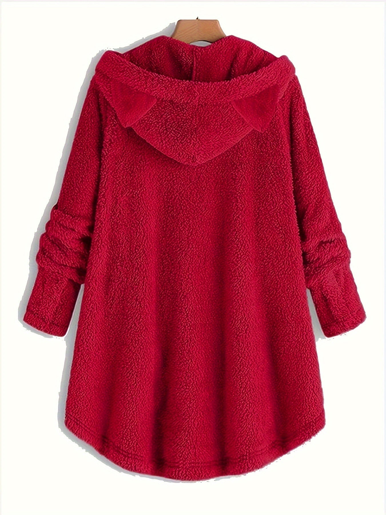 Double-Sided Plush Cat Ear Hoodie