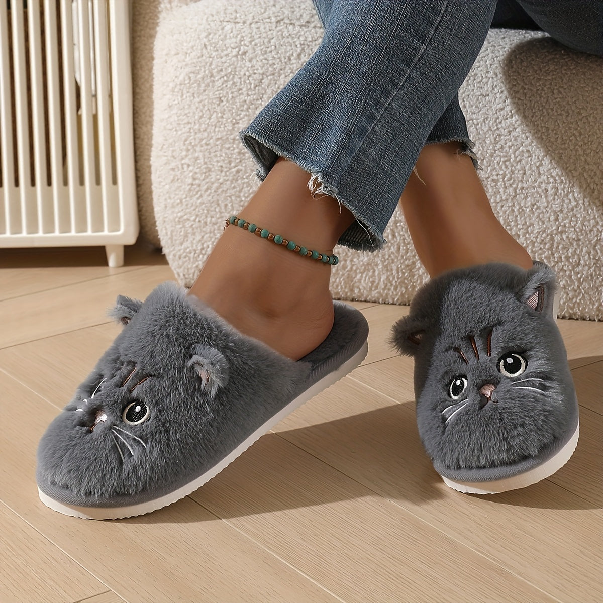 Chaussons en peluche Chat Douillet