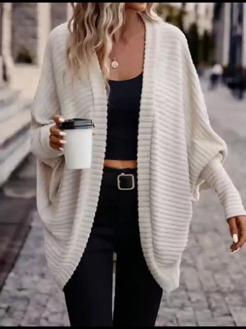 Elegant Beige Button-Up Cardigan