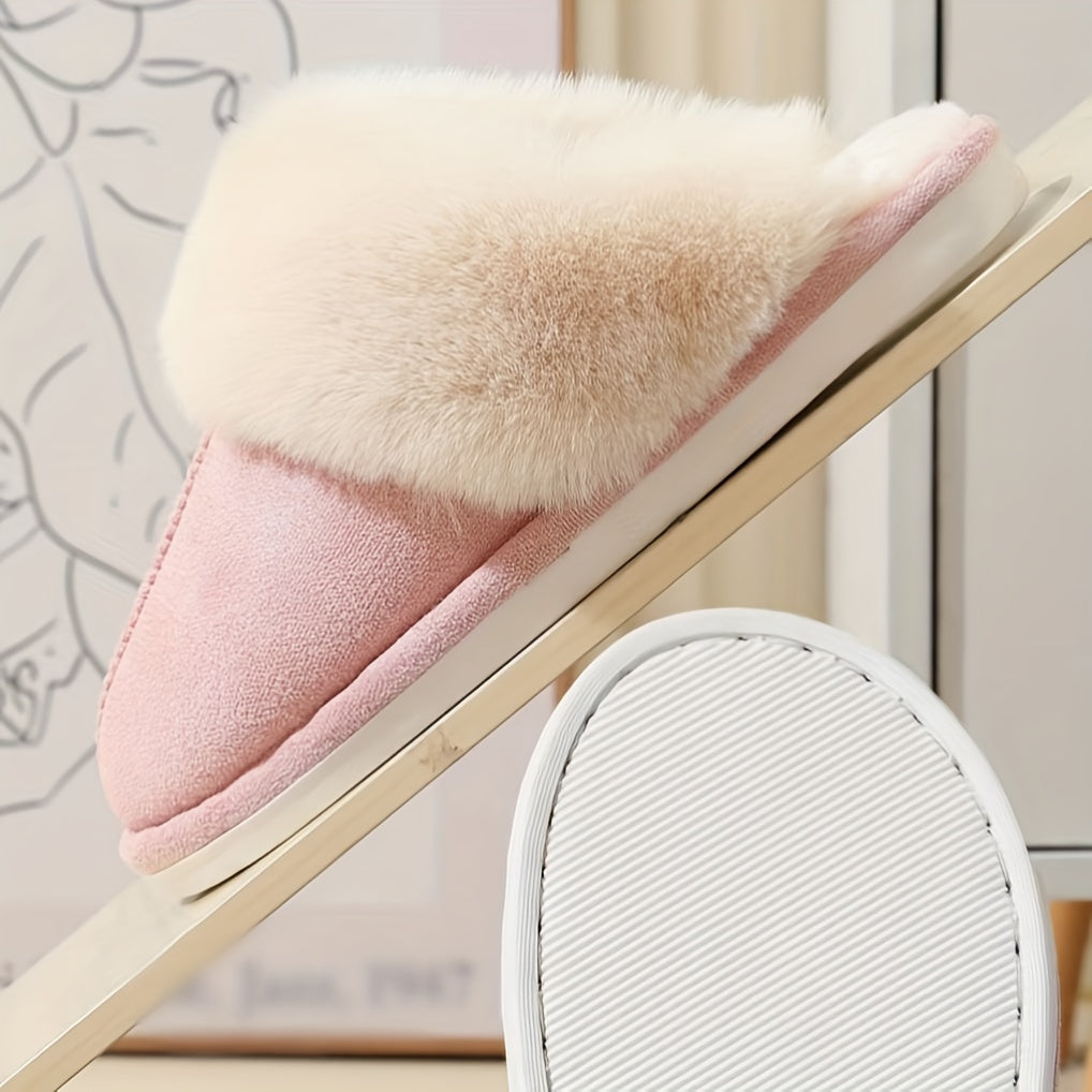 Chaussons d'intérieur en peluche confortables pour l'hiver