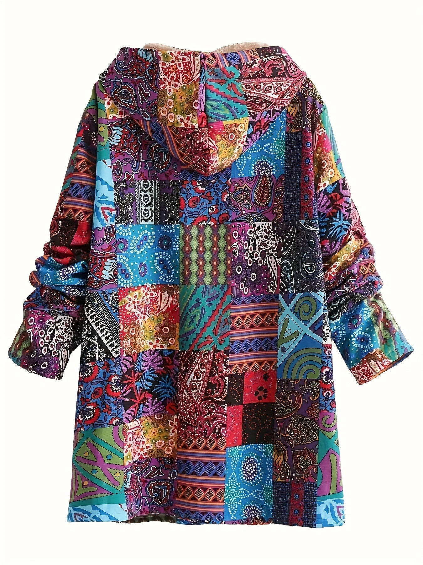 Cozy Floral Fleece-Lined Hooded Jacket