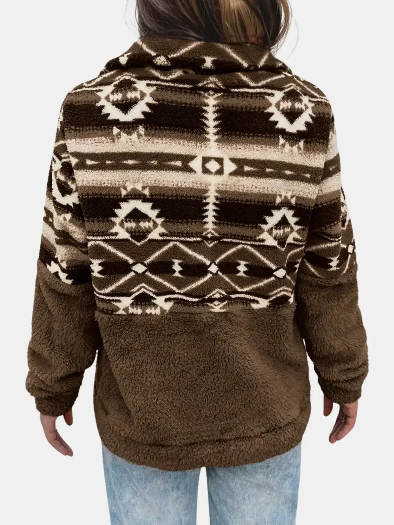 Aztec Patterned Teddy Fleece