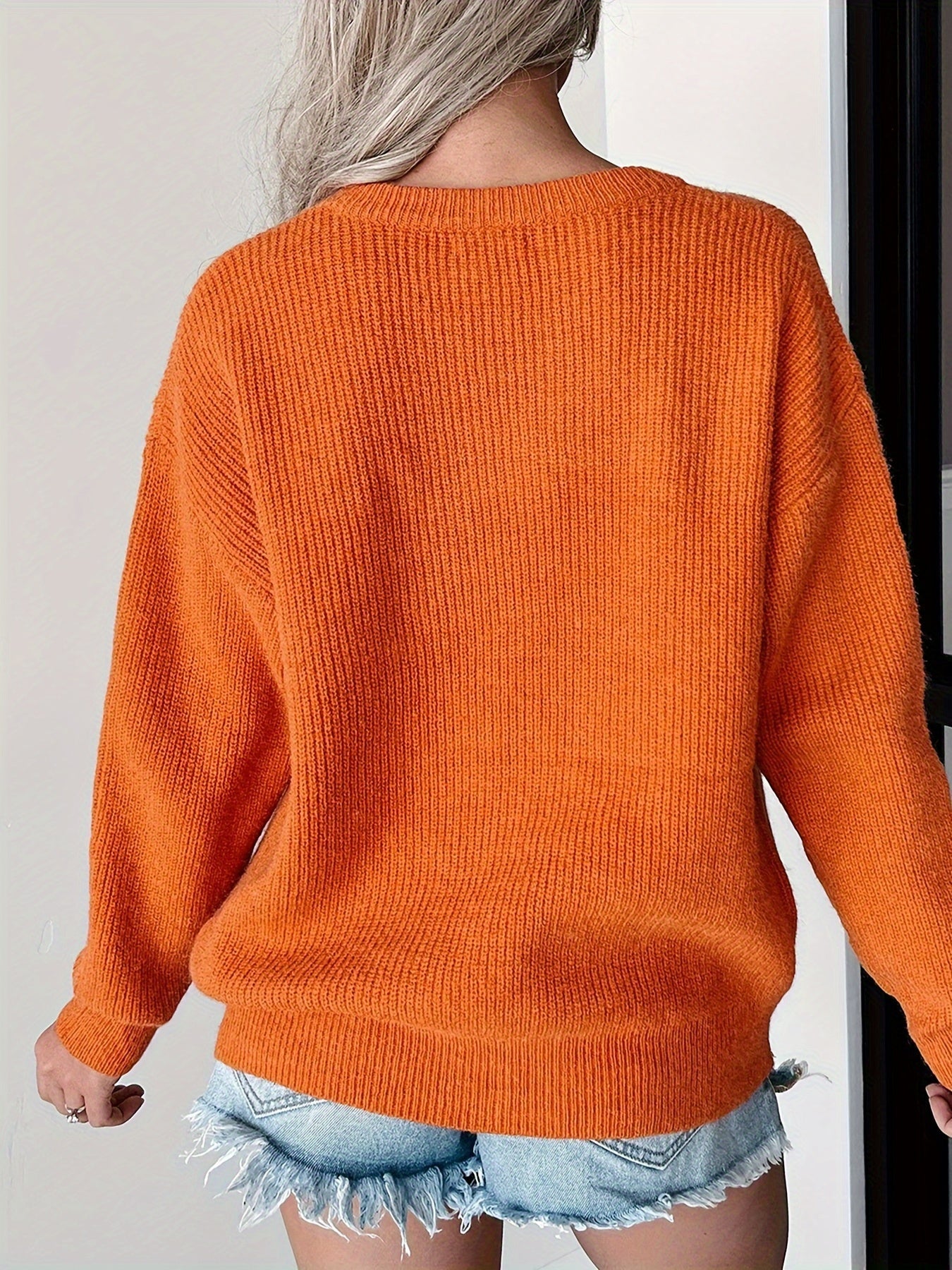 Hello Pumpkin Graphic Sweater Cozy Fall