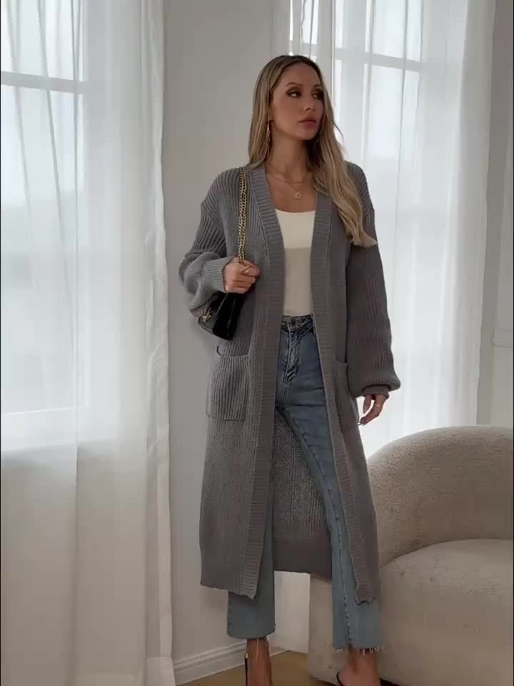 Elegant V-Neck Buttoned Cardigan