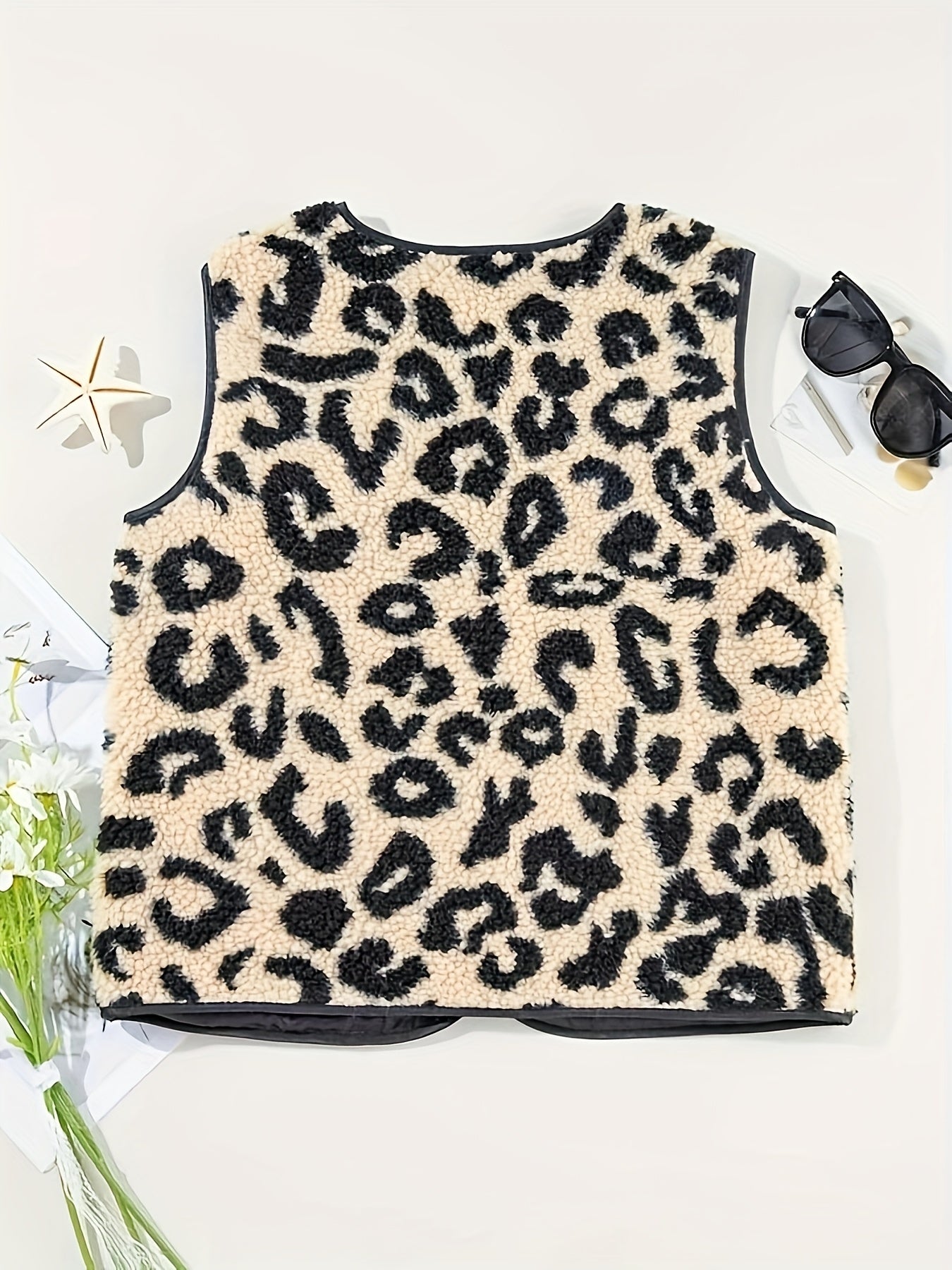 Leopard Print Zip-Up Layering Vest
