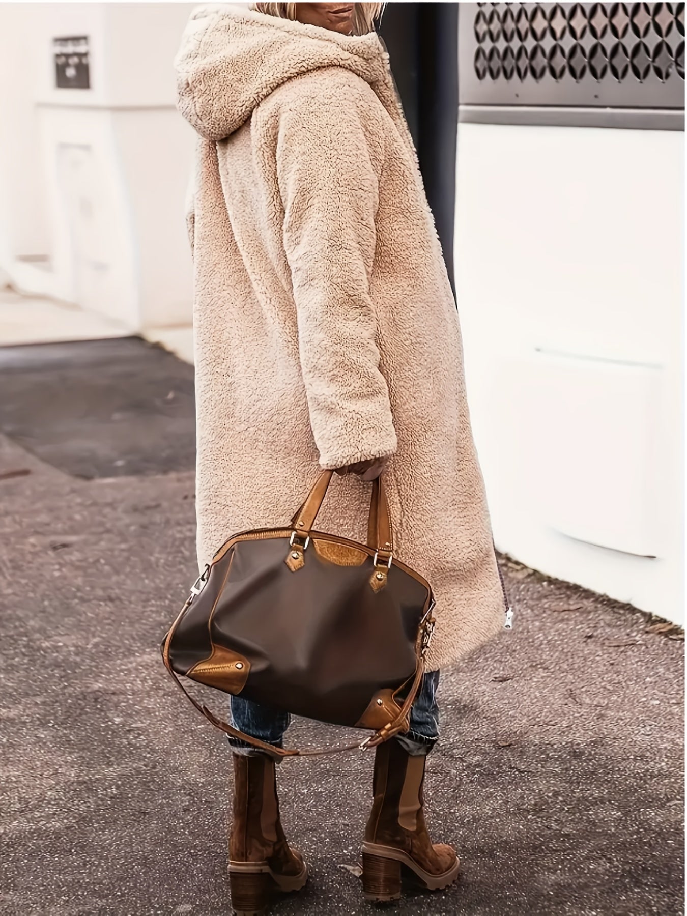 Reversible Fleece-Lined Long Zip Coat