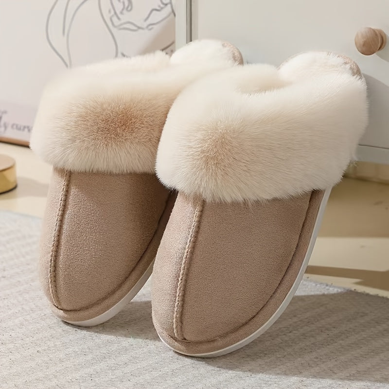 Chaussons d'intérieur en peluche confortables pour l'hiver