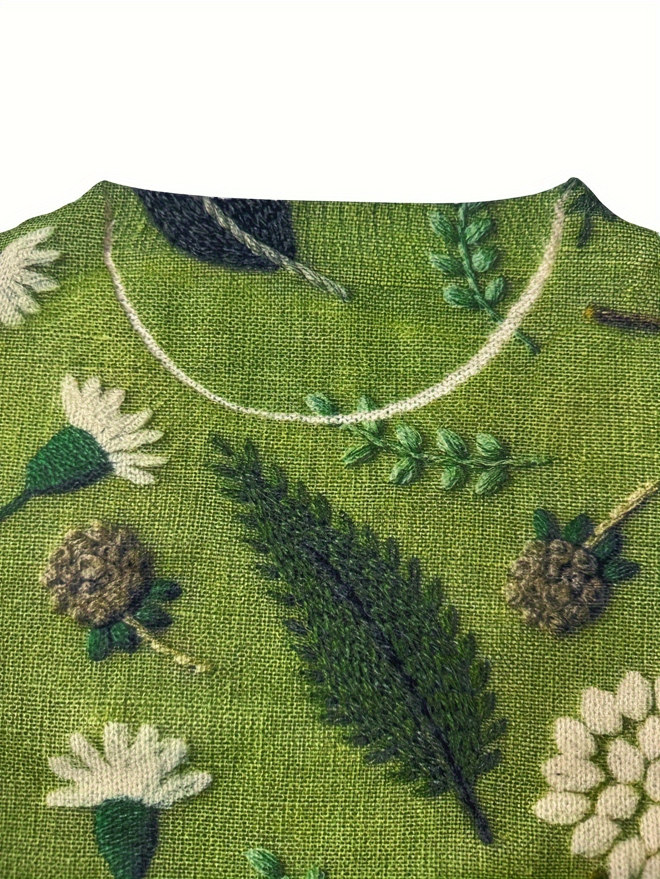 Dandelion Print Lightweight Crewneck Sweater