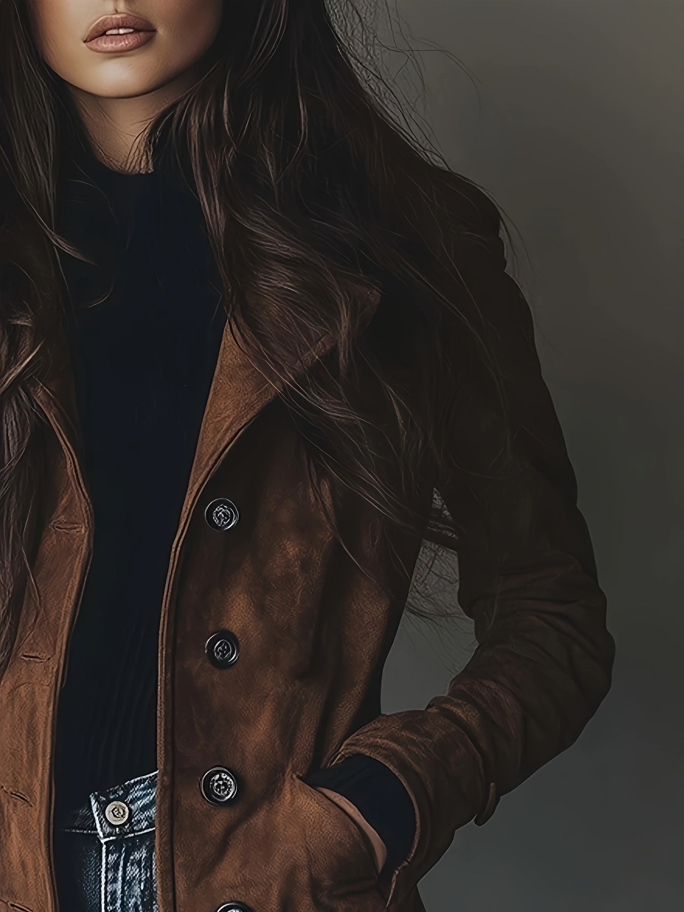 Elegant Vintage Single-Breasted Notched Lapel Coat