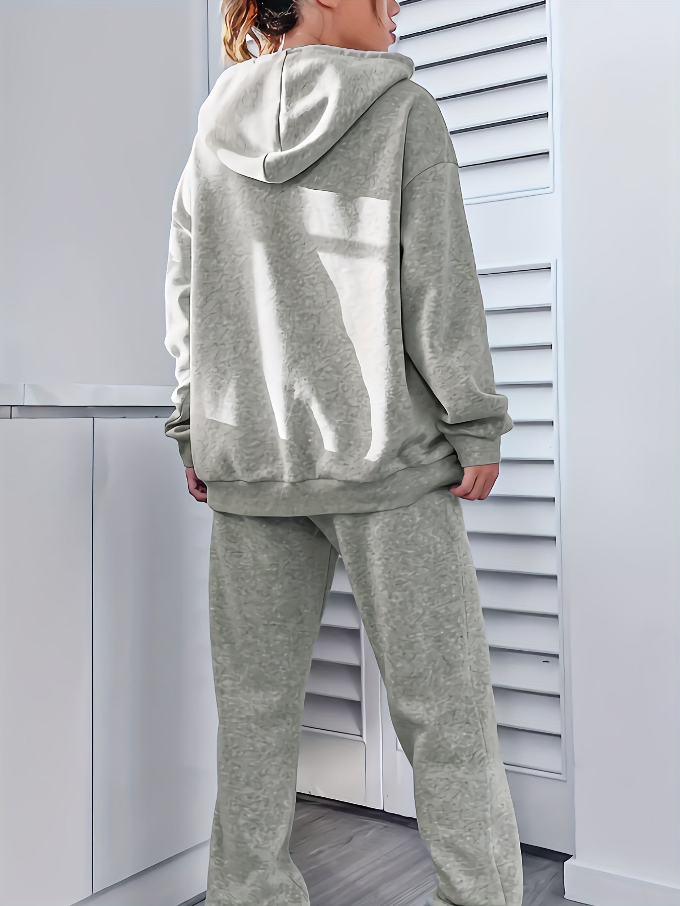 Skull Letter Print Hoodie Pants Set