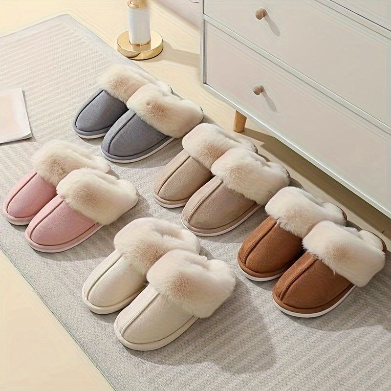 Chaussons d'intérieur en peluche confortables pour l'hiver
