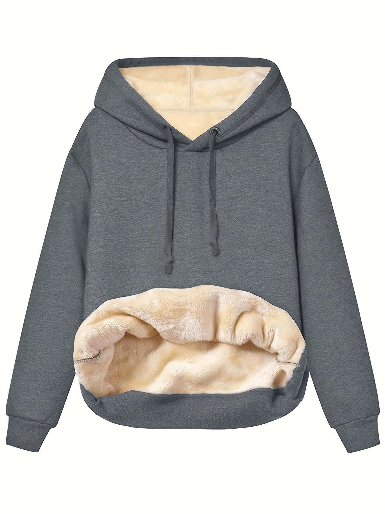 Solid Kangaroo Pocket Hoodie Fall Winter