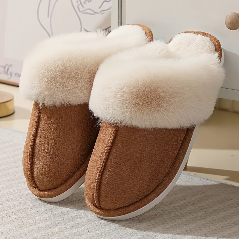Chaussons d'intérieur en peluche confortables pour l'hiver
