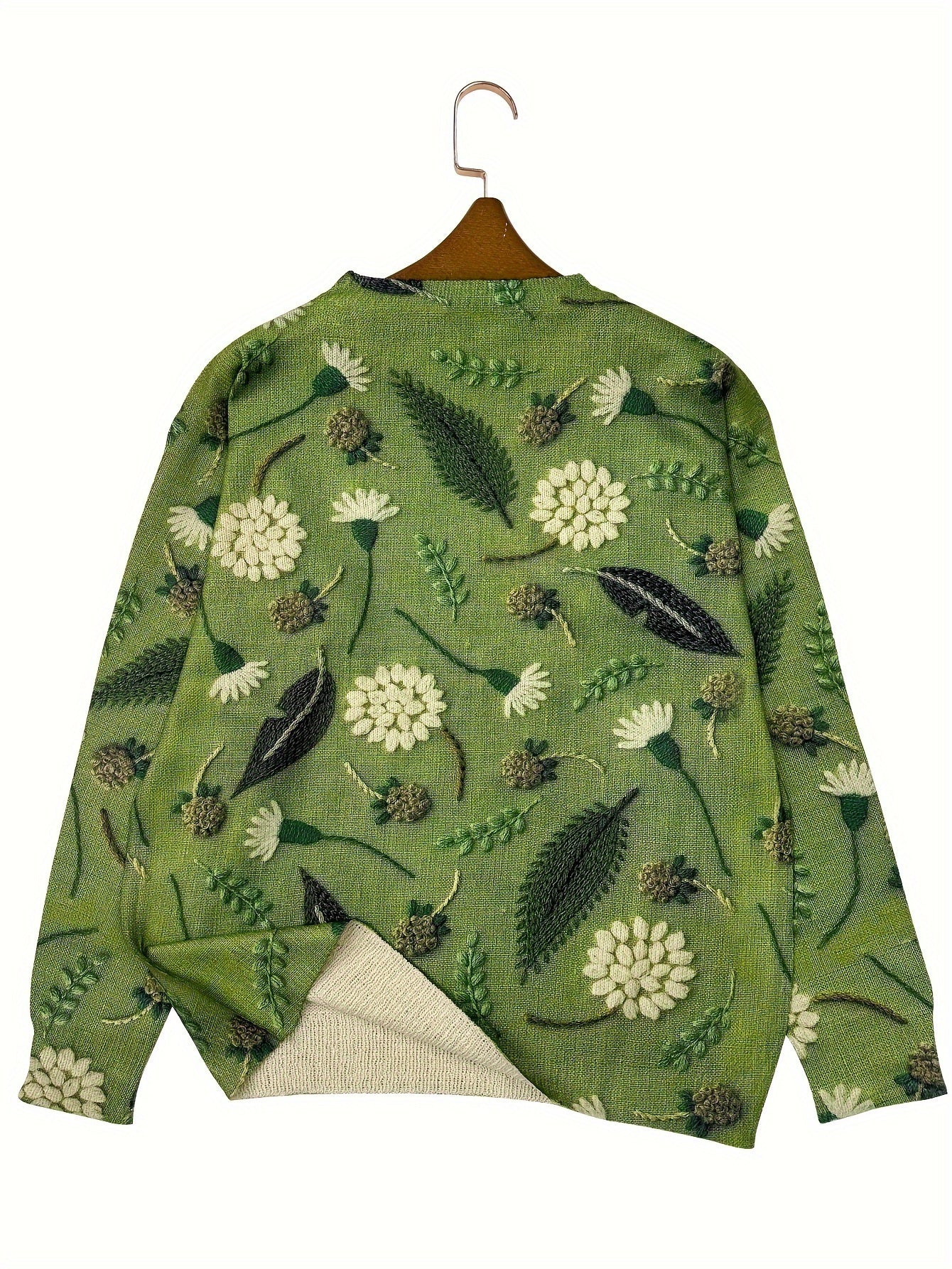 Dandelion Print Lightweight Crewneck Sweater