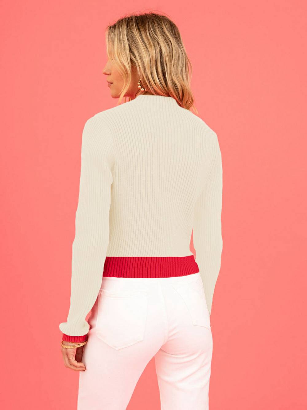 Valentine Heart Turtleneck Knit Sweater