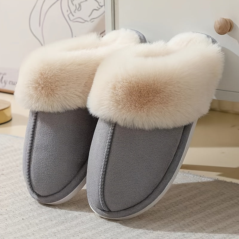 Chaussons d'intérieur en peluche confortables pour l'hiver