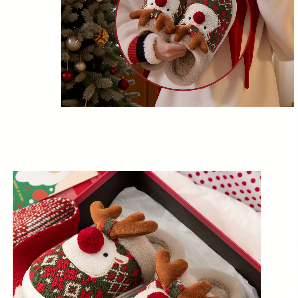 Chaussons Douillets Renne Joyeux