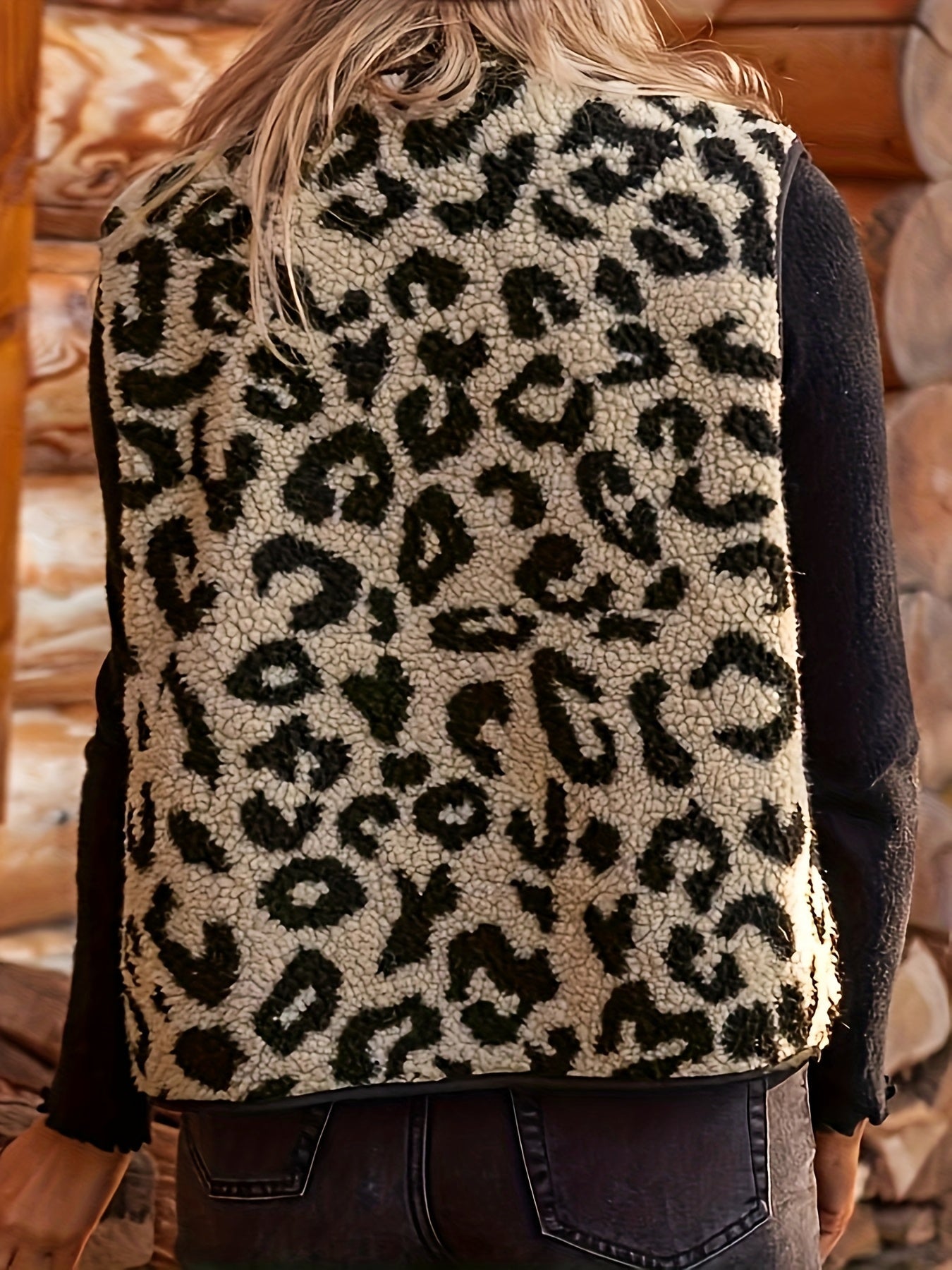 Leopard Print Zip-Up Layering Vest
