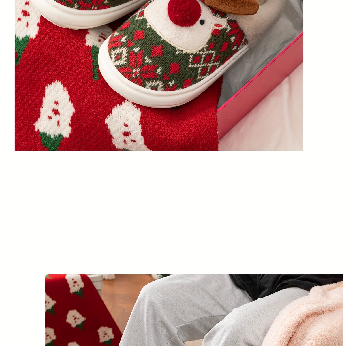 Chaussons Douillets Renne Joyeux