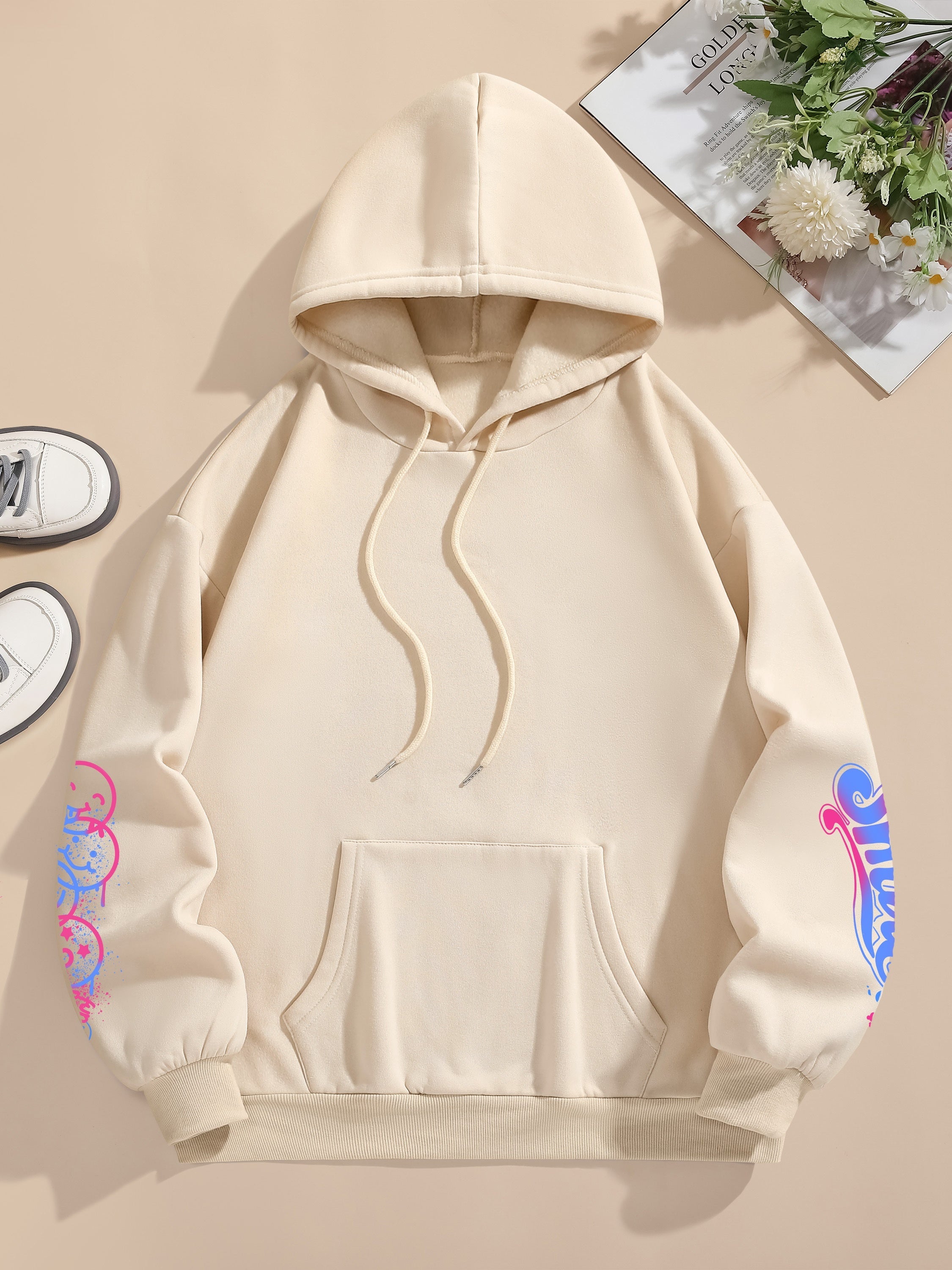 Black Neon Cartoon Glow Hoodie