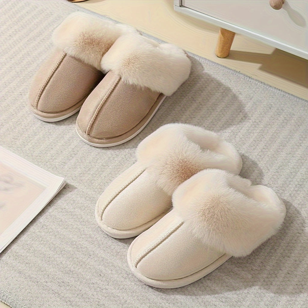 Chaussons d'intérieur en peluche confortables pour l'hiver