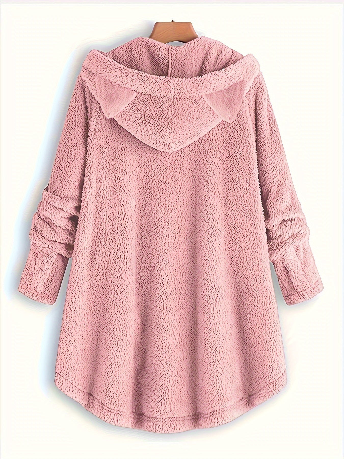 Double-Sided Plush Cat Ear Hoodie