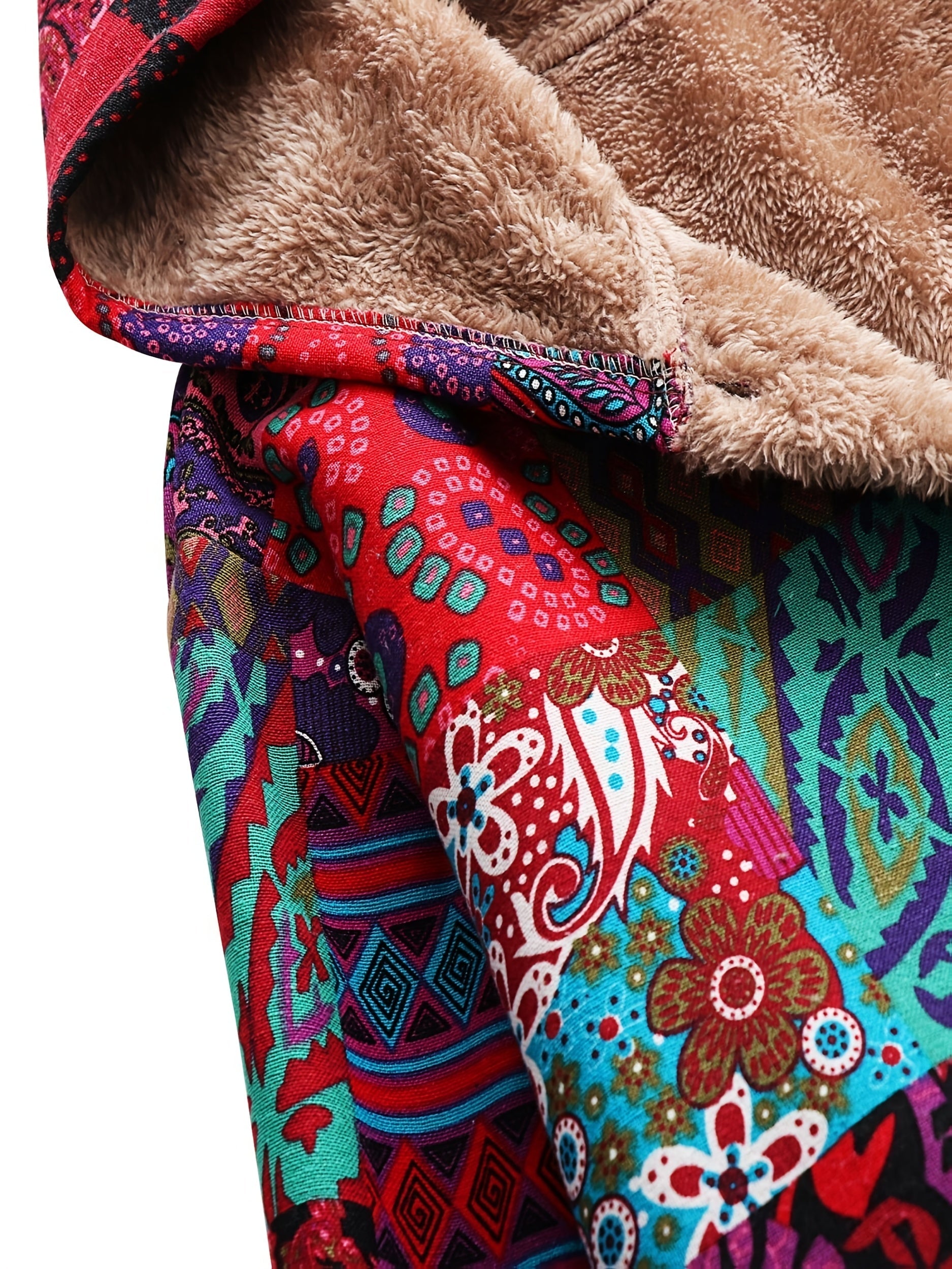 Cozy Floral Fleece-Lined Hooded Jacket