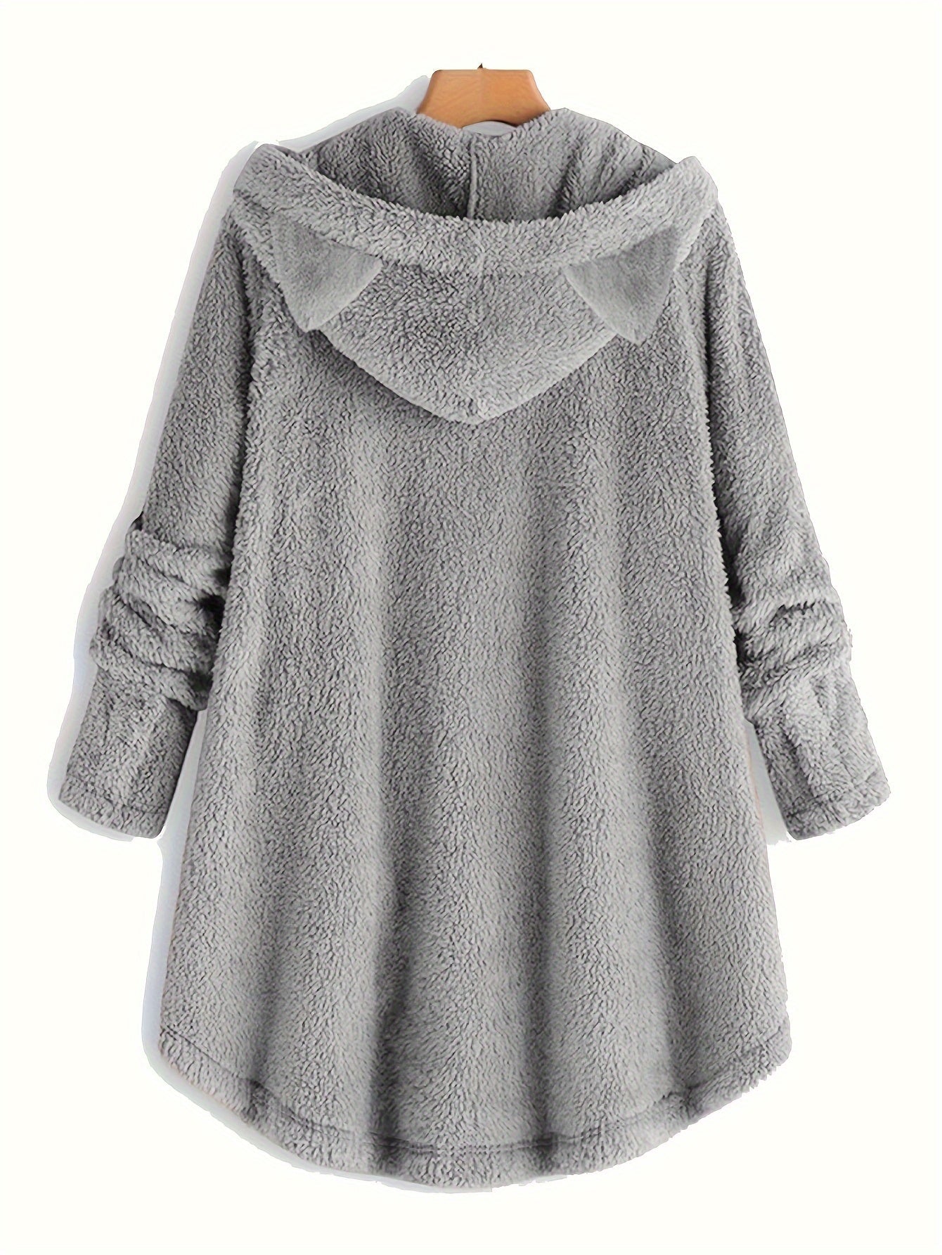 Double-Sided Plush Cat Ear Hoodie