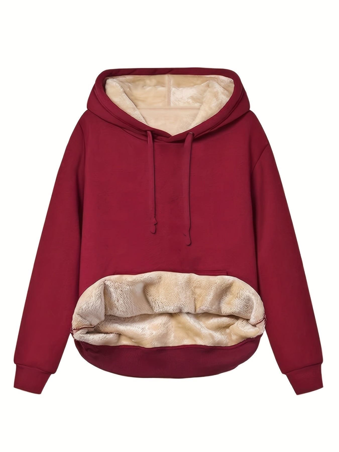 Solid Kangaroo Pocket Hoodie Fall Winter