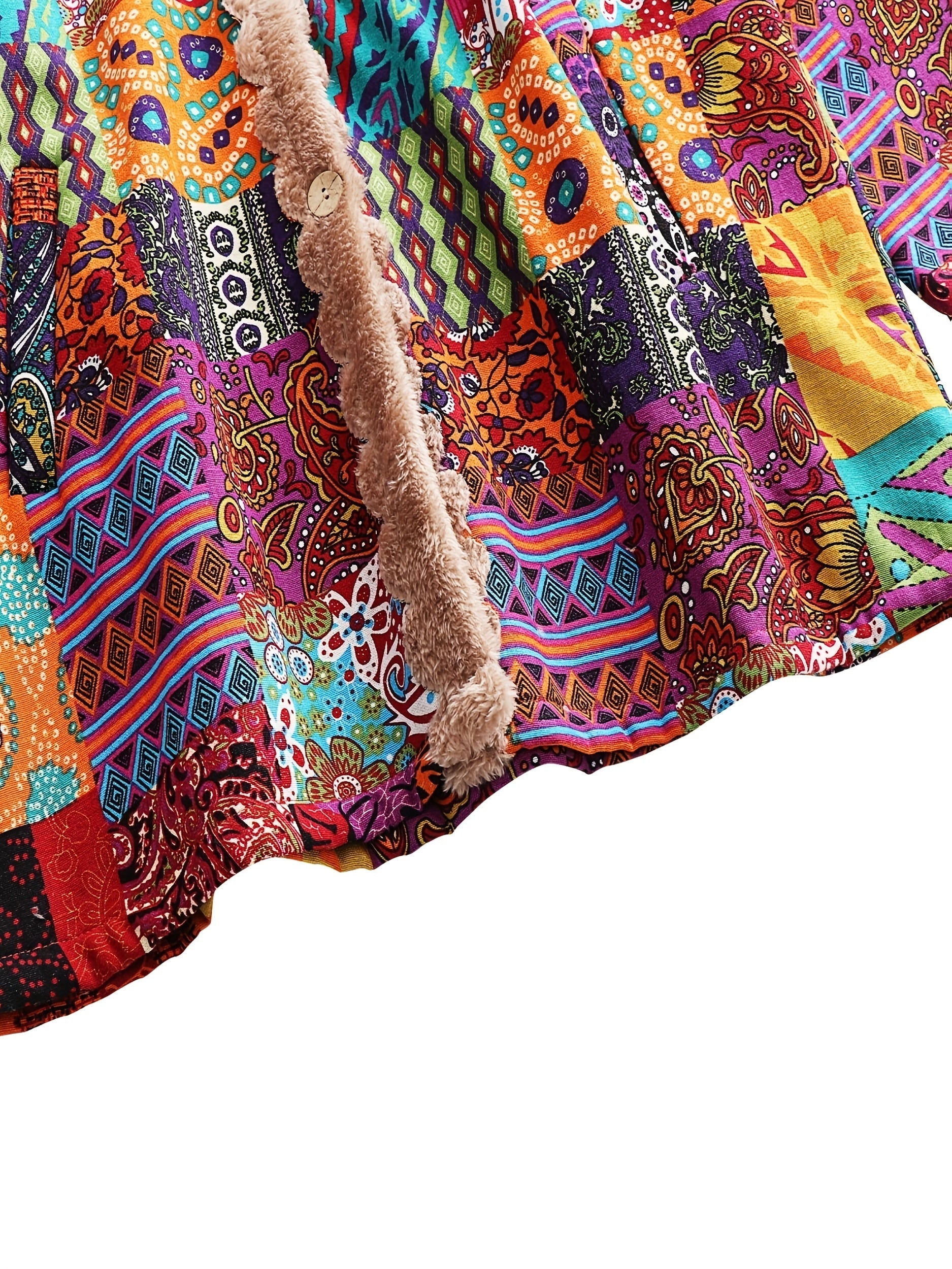 Cozy Floral Fleece-Lined Hooded Jacket
