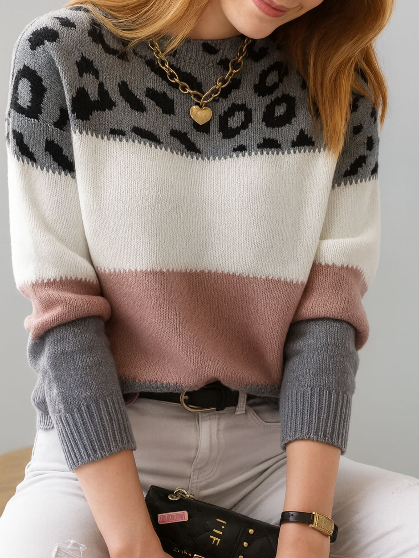 Suéter de estampado de leopardo