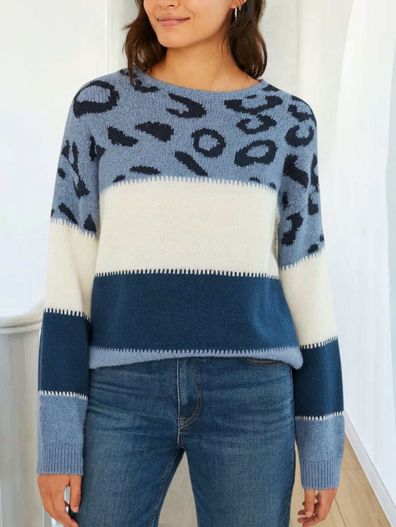 Suéter de estampado de leopardo